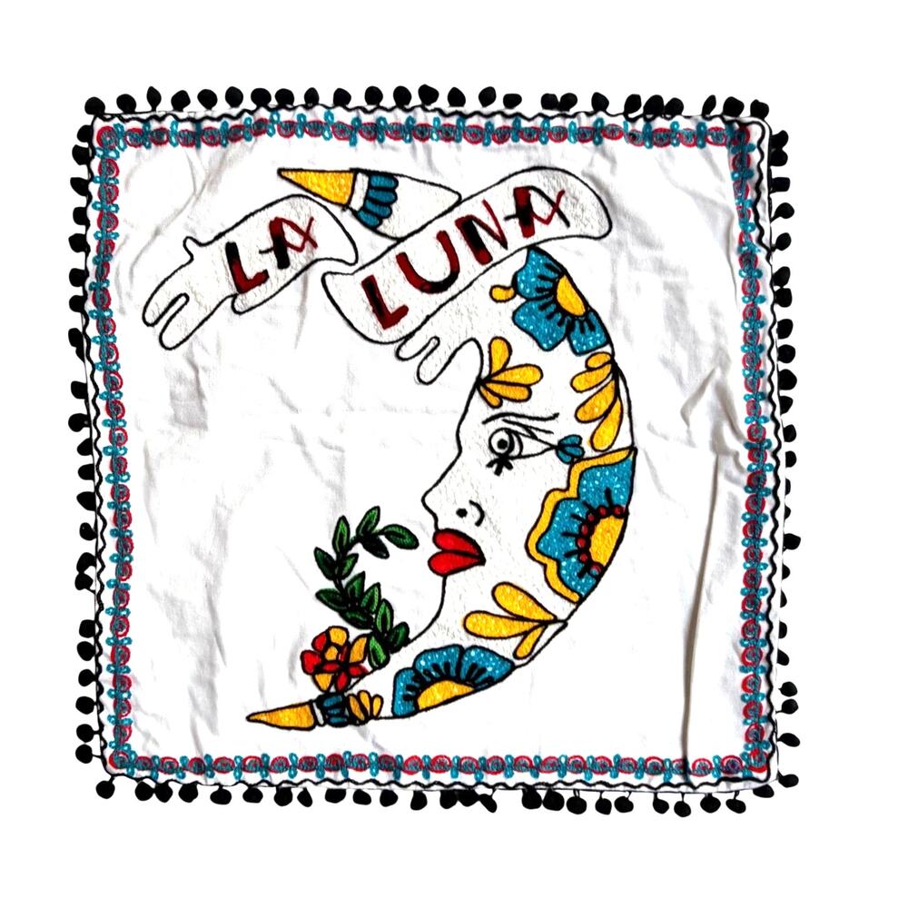 Moon Art Textile Pillow Cover 18x18